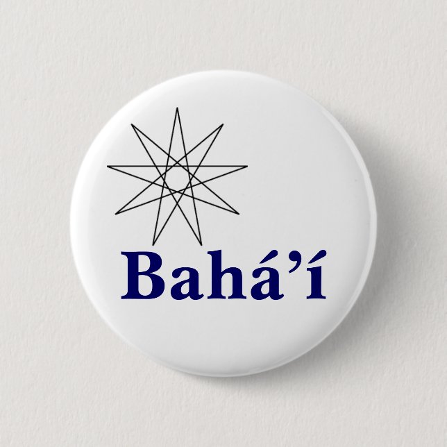 Baha'i Star2 6 Cm Round Badge (Front)