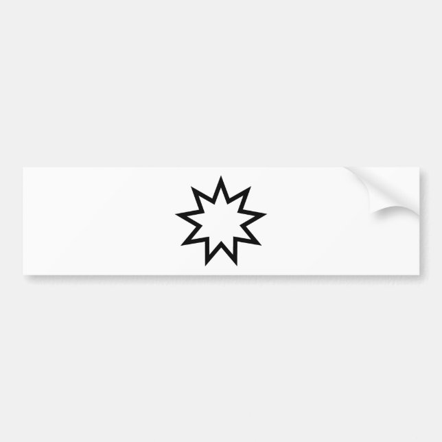 Bahai star black bumper sticker (Front)