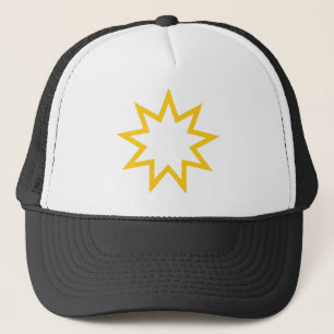 Bahai star orange trucker hat