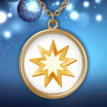 Baha'i Symbol Gold Plated Necklace<br><div class="desc">A lovely gift.  Peace.  The nine pointed star is a symbol of the Baha’i faith. Other styles of this necklace with this design are also available.****Please note gold colour in artwork is not metallic.***</div>