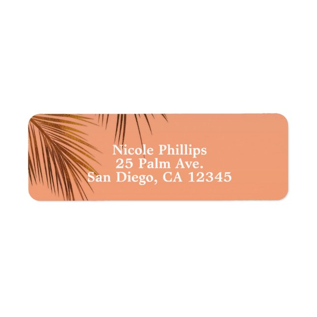 Bahama Breeze Bronze Palm Coral Peach Wedding (Front)