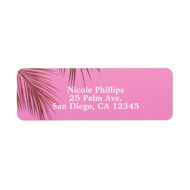 Bahama Breeze Bronze Palm Pink Rose Gold Wedding (Front)