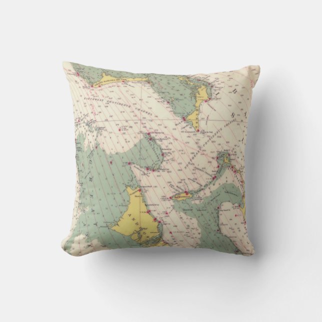 Bahama Islands nautical chart map Cushion (Front)