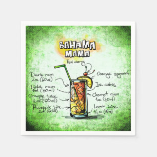 Bahama Mama Bartender Drink Recipe Napkin