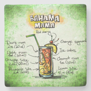 Bahama Mama Drink Recipe Stone Coaster