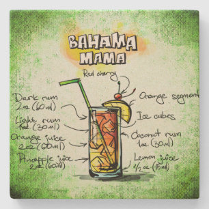 Bahama Mama Drink Recipe Stone Coaster