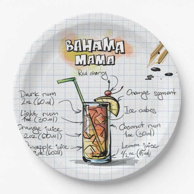 Bahama Mama Paper Plate (Front)