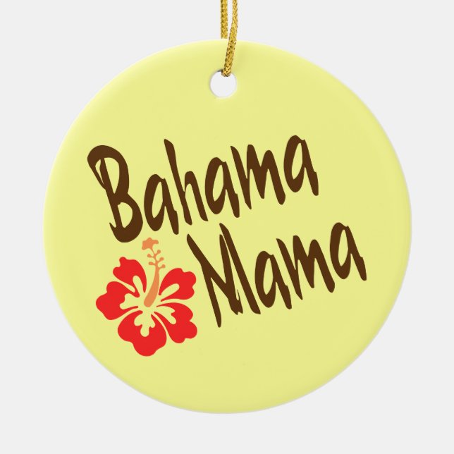 Bahama Mama with hibiscus Ceramic Tree Decoration (Front)