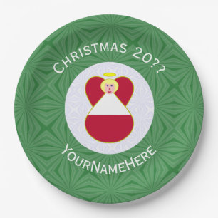 Bahaman Flag Angel Christmas Party Paper Plate