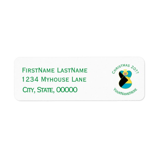 Bahaman Flag Blonde Angel Christmas Personalised  (Front)