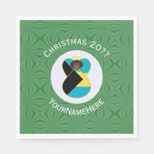 Bahaman Flag Dark Angel Christmas Personalised  Napkin
