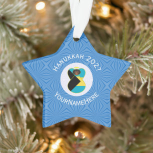 Bahaman Flag Dark Angel Hanukkah Personalised Ornament