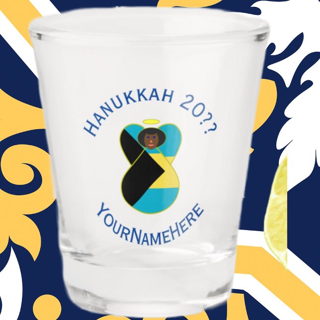 Bahaman Flag Dark Angel Hanukkah Personalised  Shot Glass (Creator Uploaded)