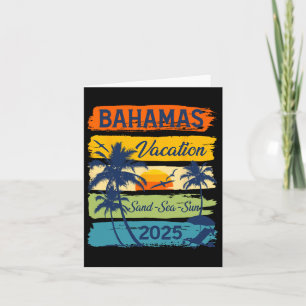 Bahamas 2025 Vacation Souvenir Holiday Family Grou Card