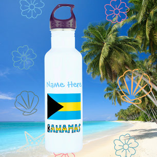 Bahamas and Bahamian Flag Blue Personalisation  710 Ml Water Bottle