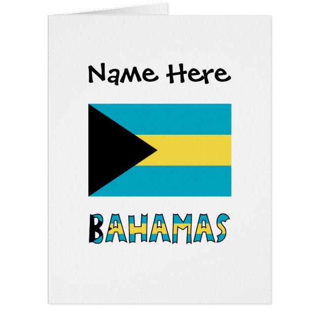 Bahamas and Bahamian Flag Personalised  (Front)