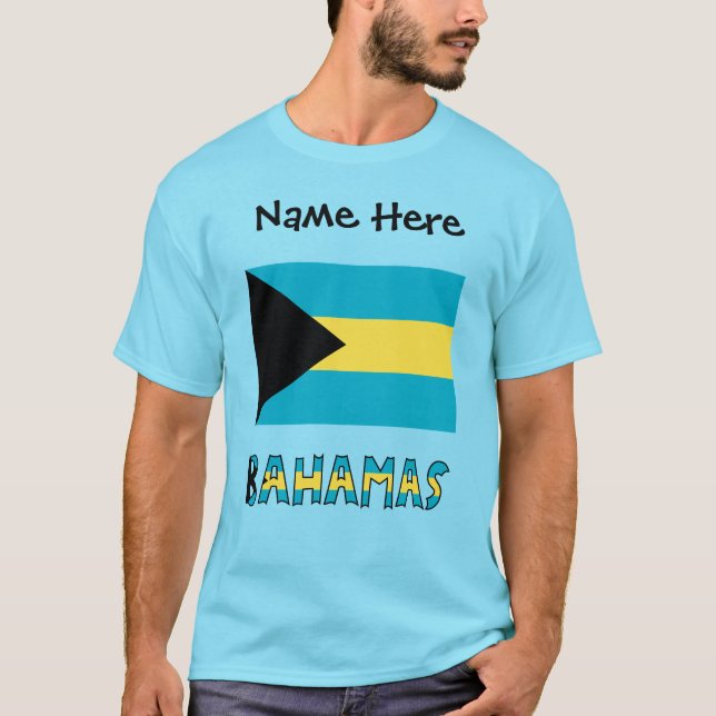 Bahamas and Bahamian Flag Personalised Men's  T-Shirt (Front)