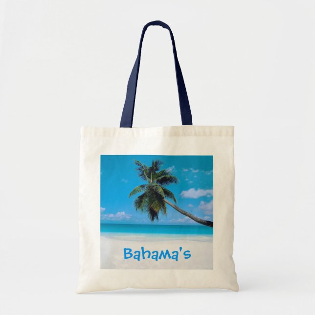 Bahamas Bag - Beach, White Sand and Palm (Front)