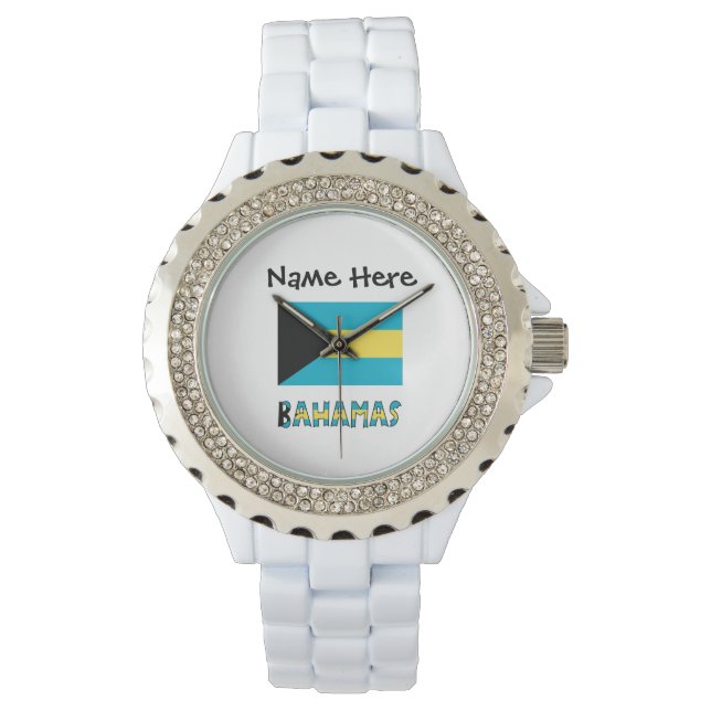 Bahamas Bahaman Flag Personalised Watch (Front)