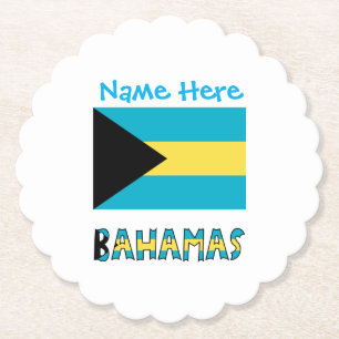 Bahamas Bahamian Flag Blue Personalisation Party Paper Coaster