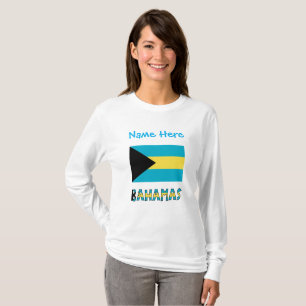 Bahamas Bahamian Flag Blue Personalisation  T-Shirt