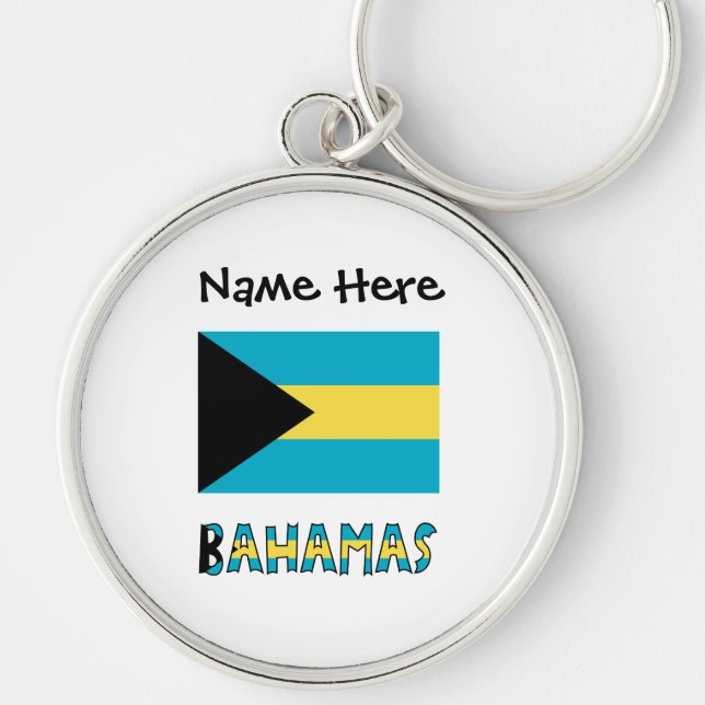 Bahamas Bahamian Flag  Key Ring (Front)
