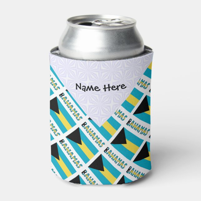 Bahamas Bahamian Flag Tiled Can Cooler (Can Front)