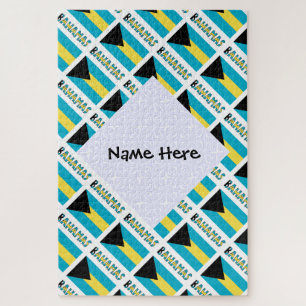 Bahamas Bahamian Flag Tiled Jigsaw Puzzle