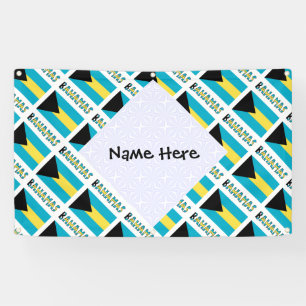 Bahamas Bahamian Flag Tiled Personalised Name  Banner