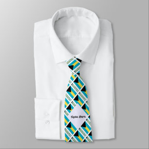 Bahamas Bahamian Flag Tiled Tie