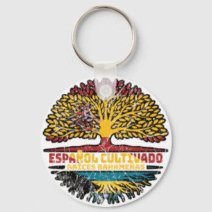 Bahamas Bahamian Spain Spanish Tree Roots Flag Key Ring