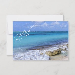 BAHAMAS BEACH SHORE Wedding RSVP Card