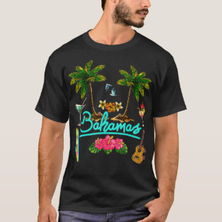 Bahamas Beach Summer Palm Surf Sun set Palm Trees T-Shirt