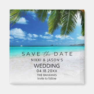 Bahamas Beach Wedding Save the Date Magnet
