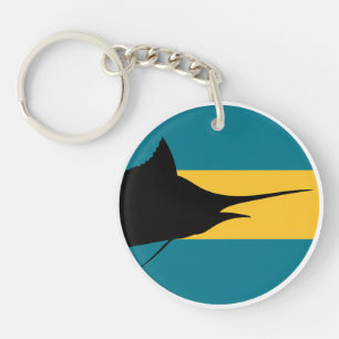 Bahamas Blue marlin Bahamian National Animal Flag Key Ring