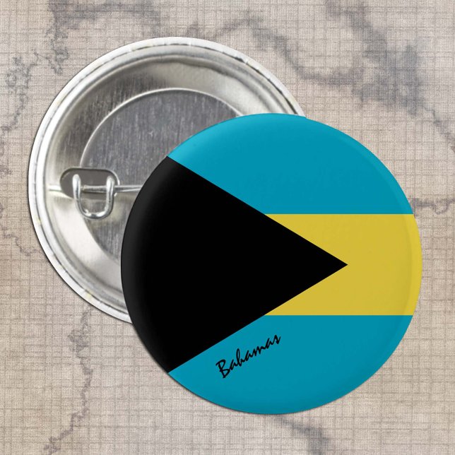 Bahamas button, patriotic Bahamas Flag fashion 3 Cm Round Badge (Creator Uploaded)