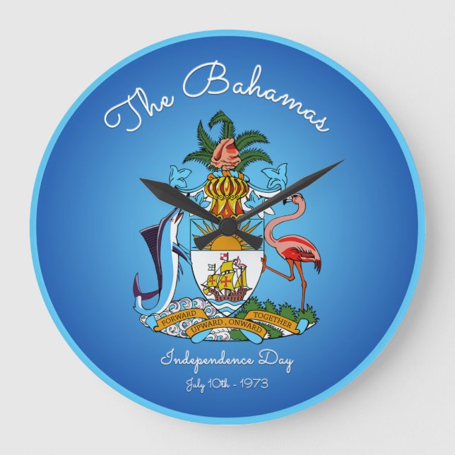 Bahamas Coat of Arms Large Clock (Front)