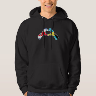 Bahamas Costa Rica Flag Bahamians Costa Rican Hear Hoodie