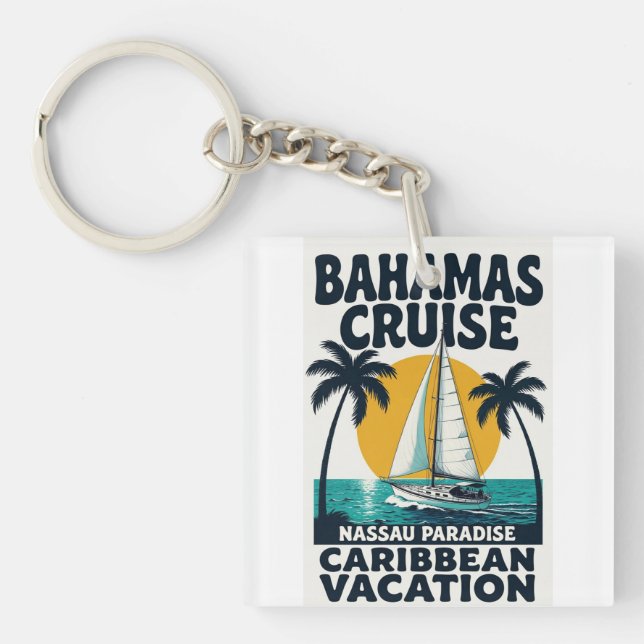 Bahamas Cruise Nassau Paradise Key Ring (Front)