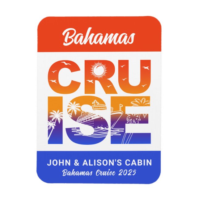 Bahamas Cruise Ship Stateroom Magnet (Vertical)