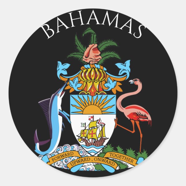 bahamas emblem classic round sticker (Front)