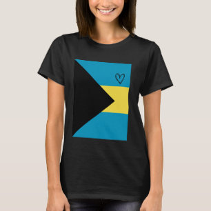 Bahamas Flag Bahamian Heart Proud Heritage Nationa T-Shirt