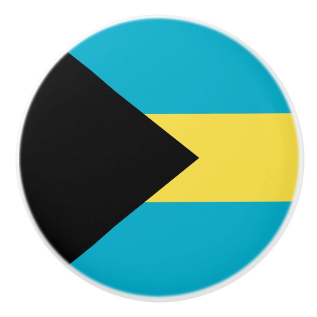 Bahamas flag ceramic knob (Front)