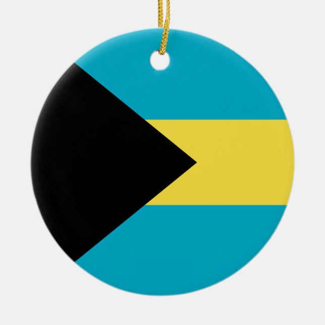 Bahamas flag ceramic tree decoration (Front)