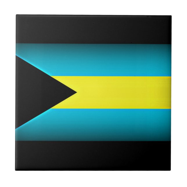 Bahamas Flag Dark Edge Tile (Front)