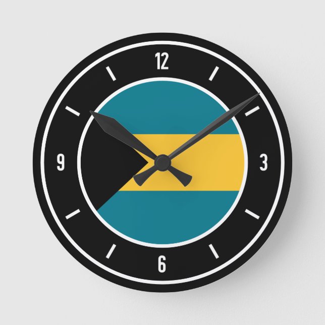 Bahamas Flag Elegant Round Clock (Front)