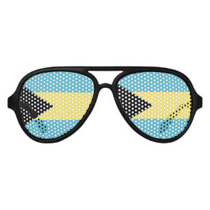 Bahamas Flag Emblem Aviator Sunglasses