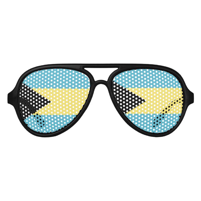 Bahamas Flag Emblem Aviator Sunglasses (Front)
