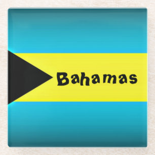 Bahamas Flag Glass Coaster