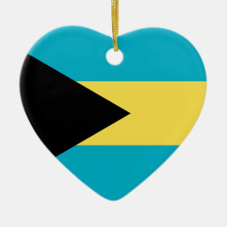 Bahamas Flag Heart Ceramic Tree Decoration